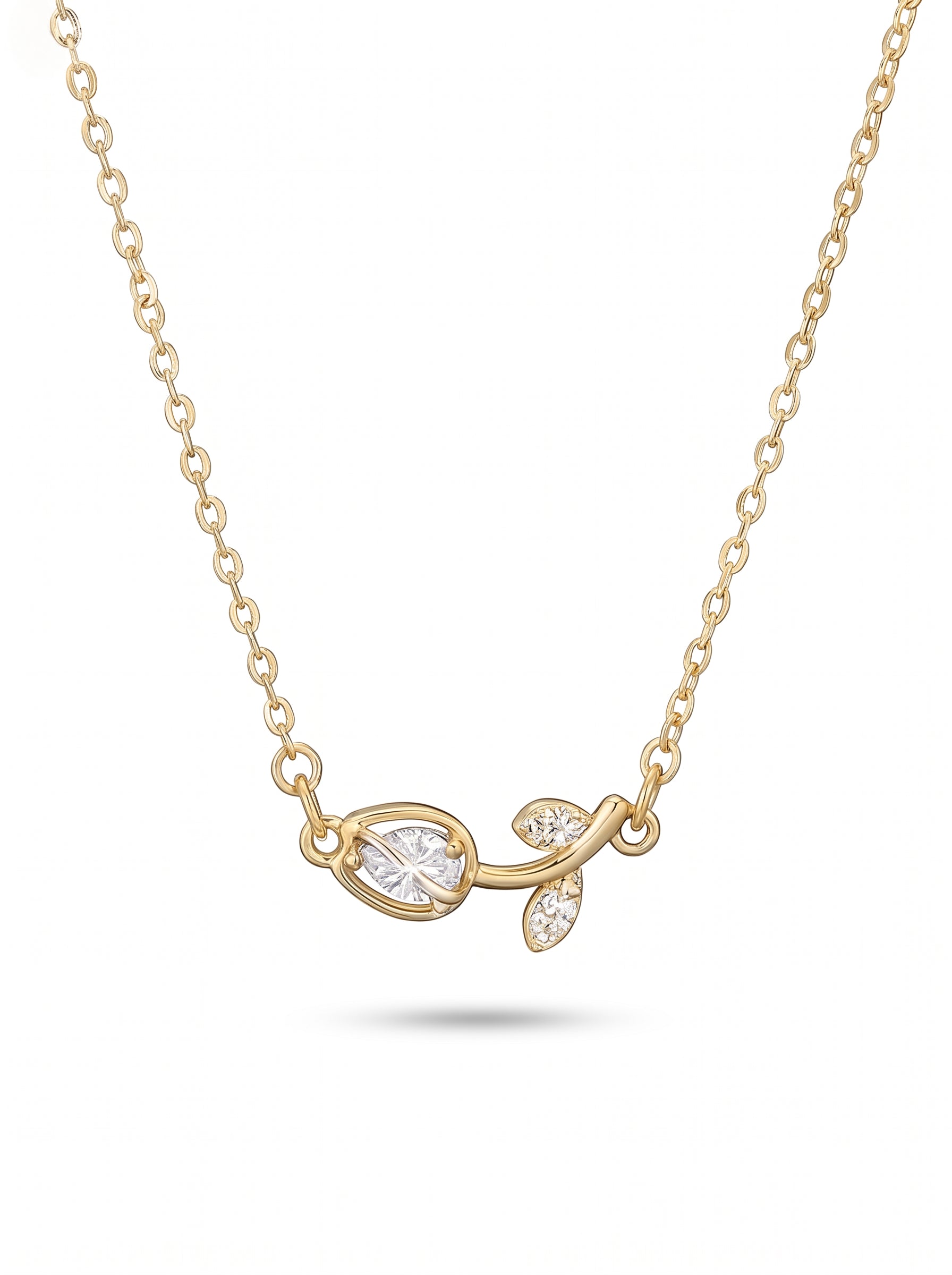 The Tulip Necklace - Clear White