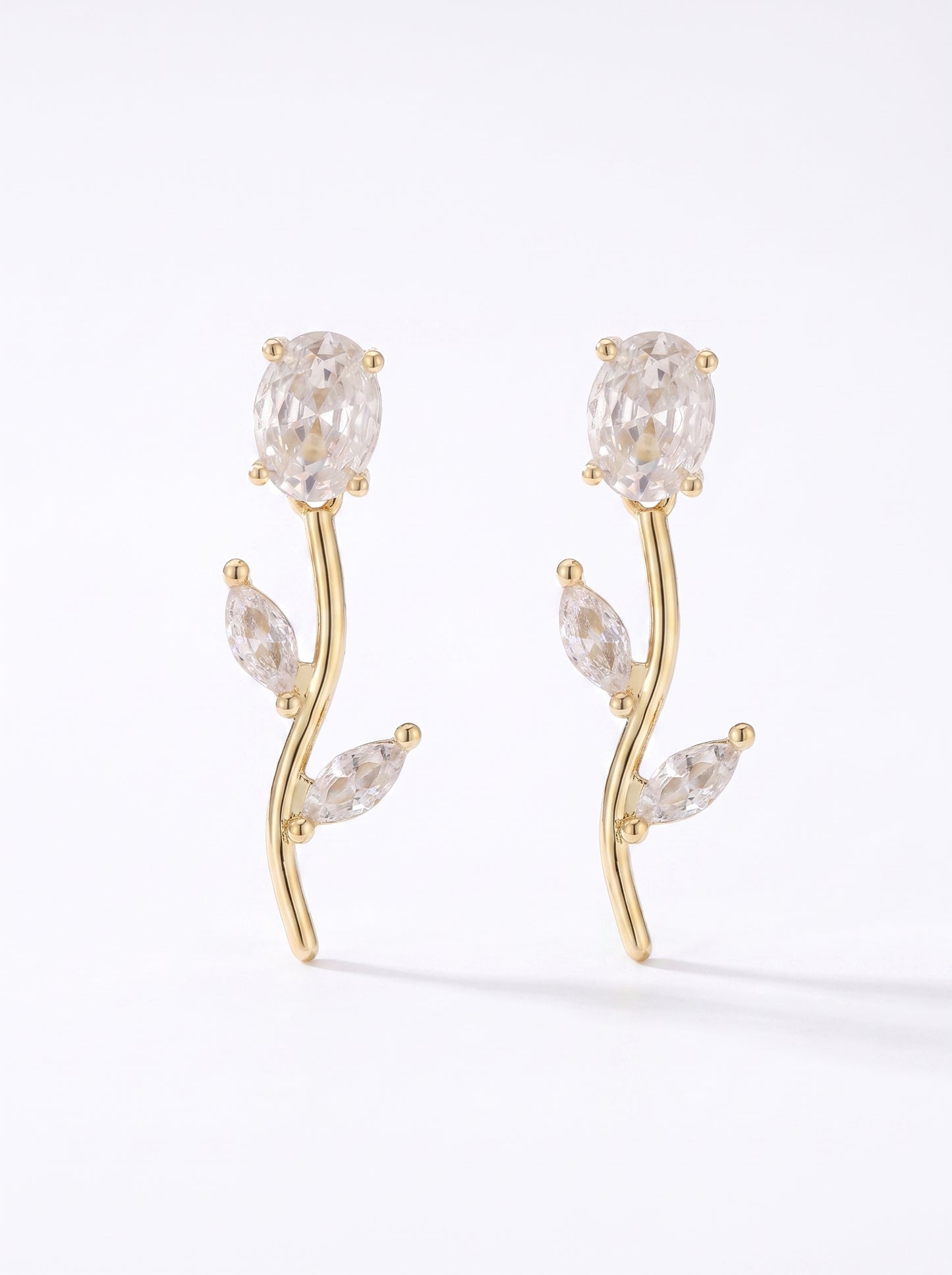 The Branch Earrings - Clear White