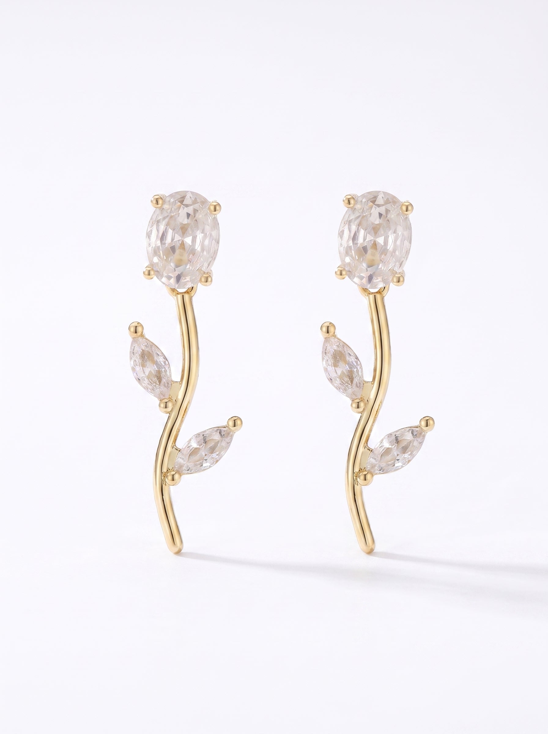 The Branch Earrings - Clear White
