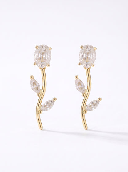 The Branch Earrings - Clear White