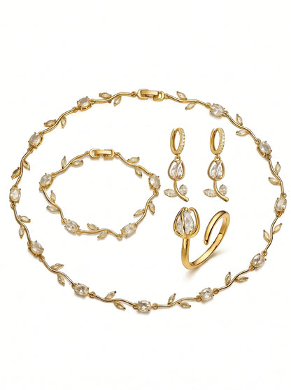 The Tulip Jewelry Set - Clear White