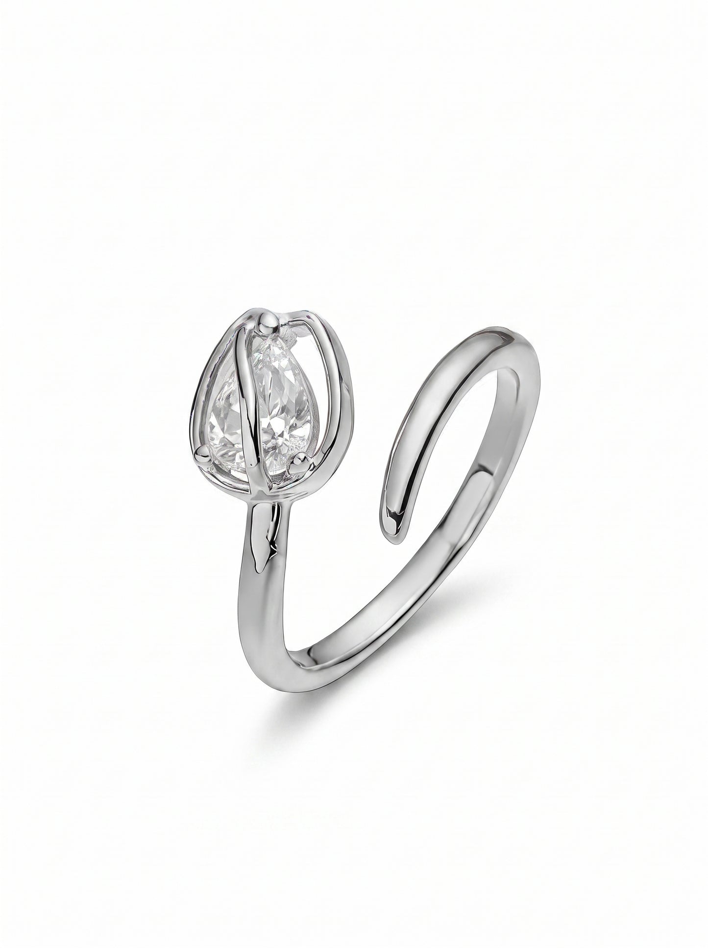 The Tulip Ring - Clear White