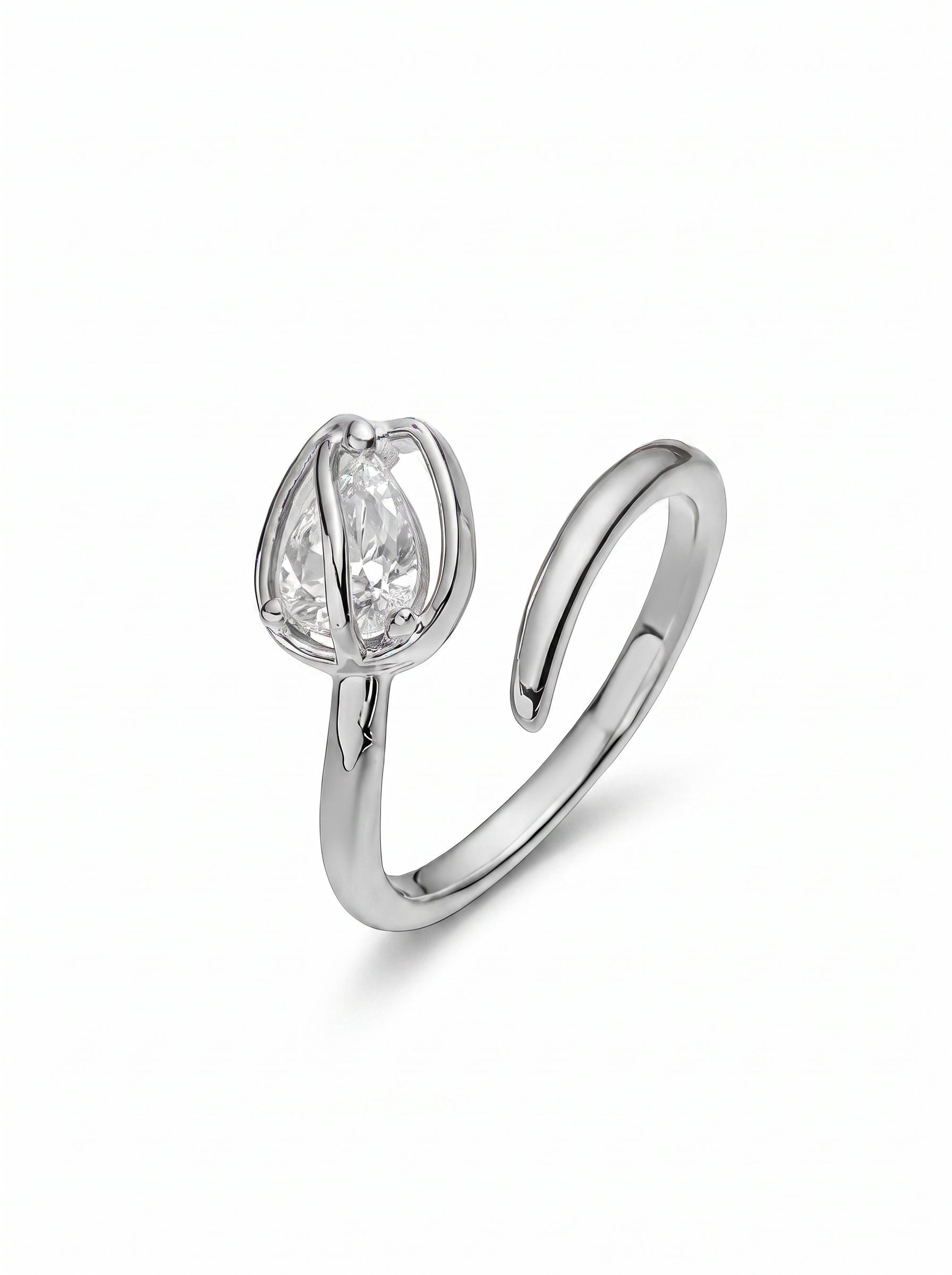 The Tulip Ring - Clear White