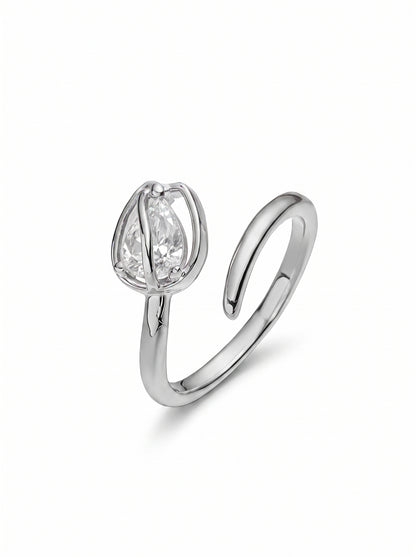 The Tulip Ring - Clear White
