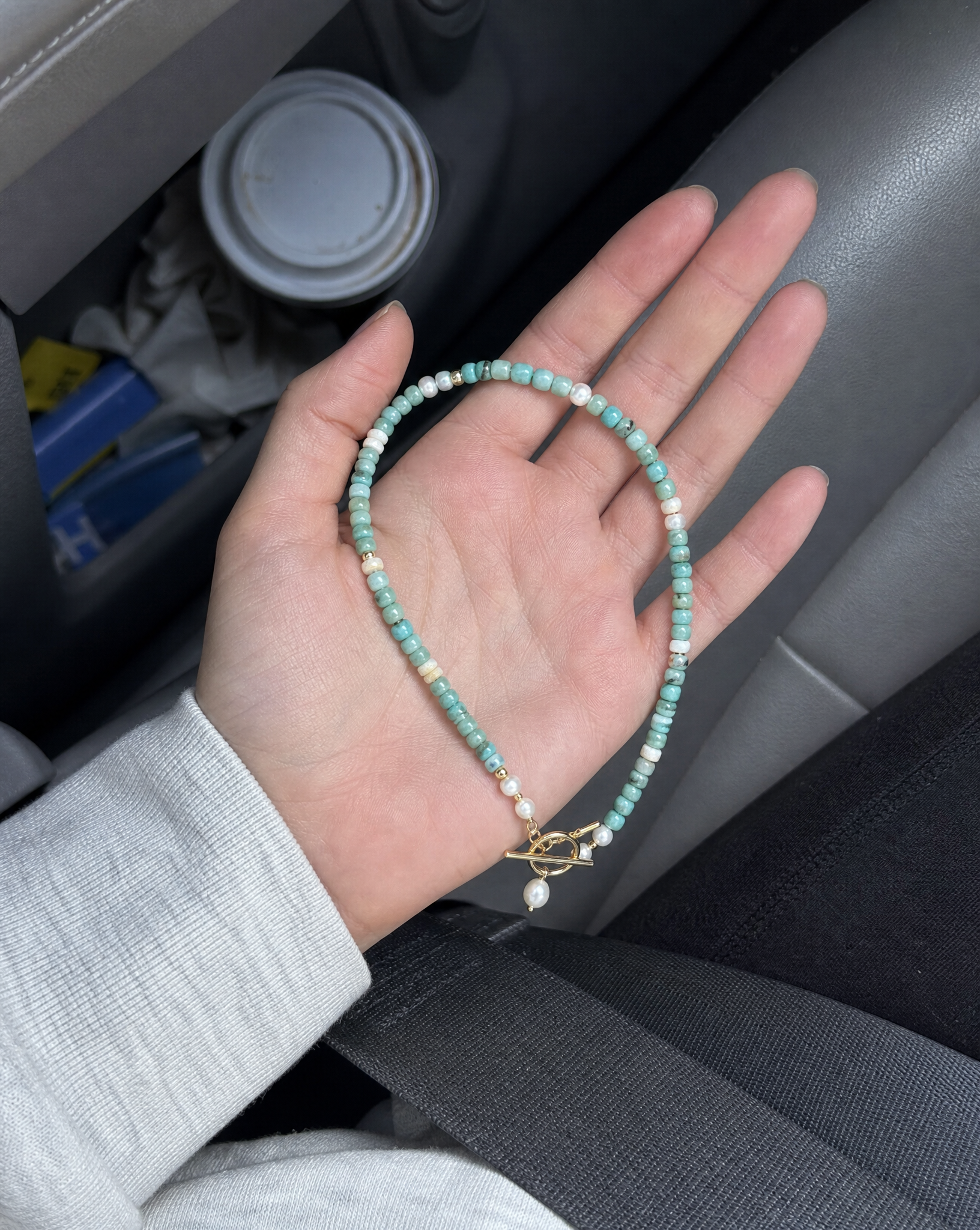 Turquoise Bead Necklace - lifestyle